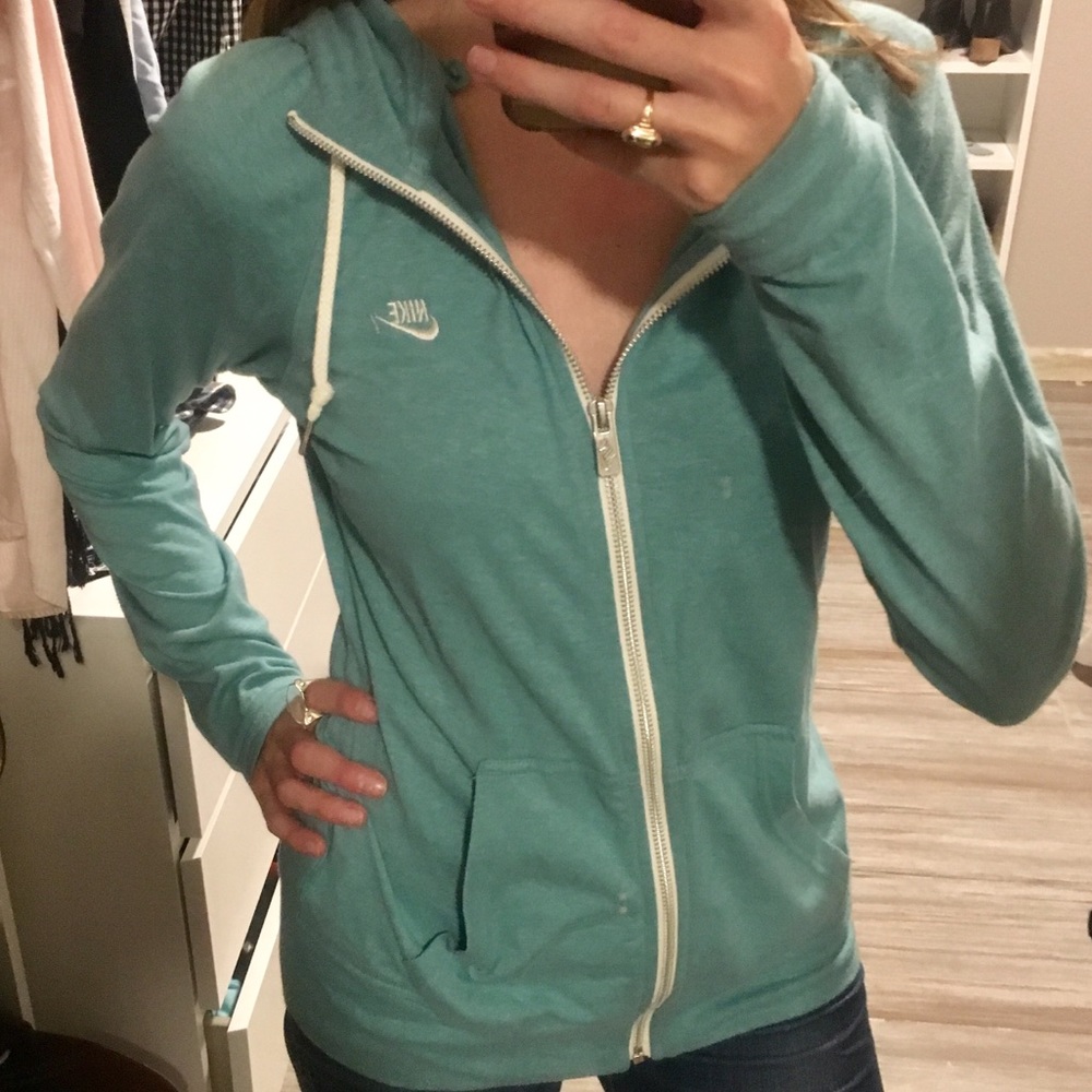 Turquoise Women’s Zip Up Nike Hoodie Size Medium